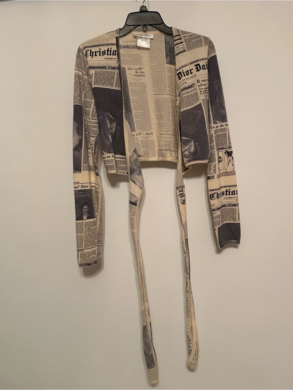 Dior by John Galliano Fall/Winter 2000 Runway Newspaper-Print Wrap Top - RARE!!